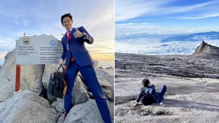 Japanese Tailor Hikes Mt Kinabalu Wearing His Suit To Prove Its Quality