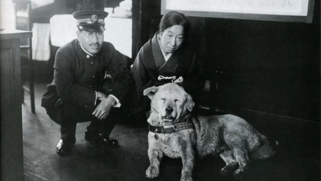 Hachiko at Shibuya Station around 1933