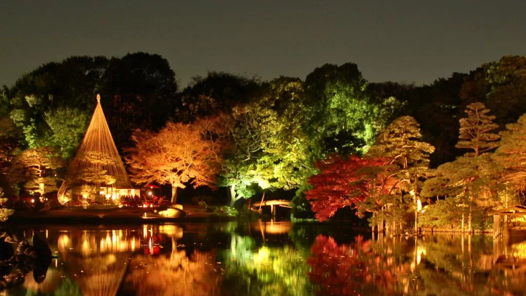 Rikugien Garden Autumn Illumination Known as Tokyo's Best Autumn Leaf View