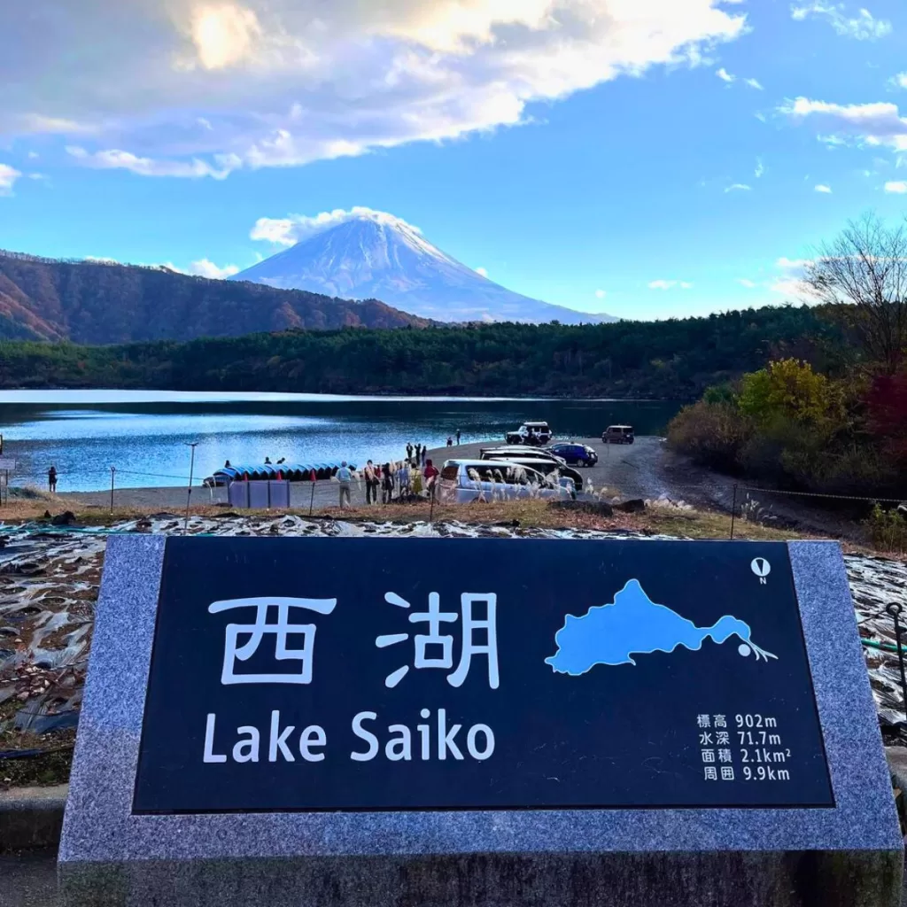 Fishing  Kawaguchiko Lake, with Mt Fuji in the backdrop